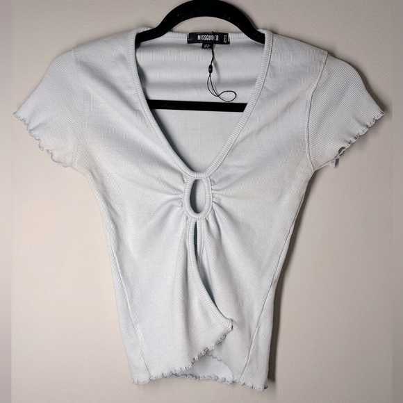 Sky Blue Keyhole Shirt - Picture 1 of 7